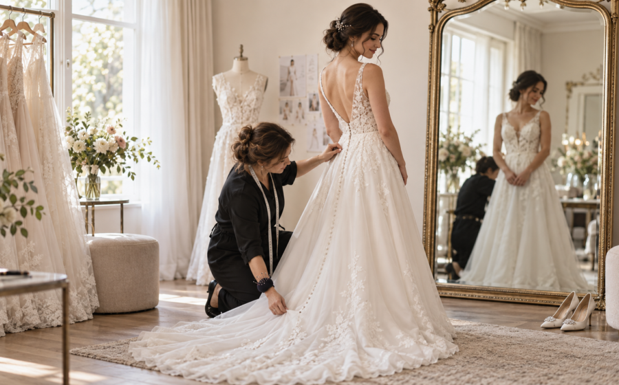 O que não esquecer ao provar seu vestido de noiva
